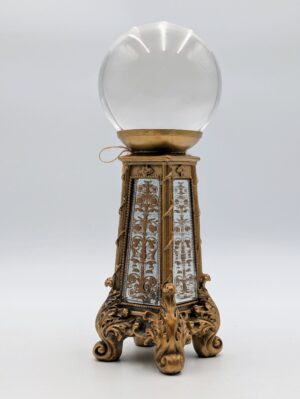 Decorative Crystal Scrying Ball with Ornate Gilt Stand