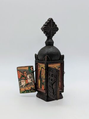 Ethiopian Coptic Hand Carved & Hand Painted Travelling Altar Shrine