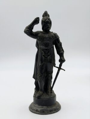Antique Spelter Armoured Warrior Figure – Classical Soldier Statue