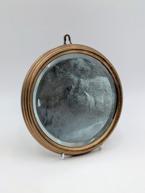 Victorian Heavy Brass Framed Bevelled Ship’s Mirror