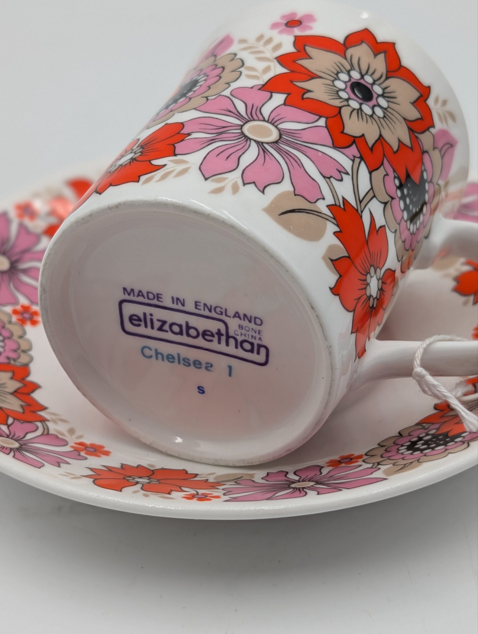 Vintage Elizabethan Bone China Tea Cup & Saucer – Chelsea Pattern – Retro Floral Tea Set (Colour Variations Available) - Image 6