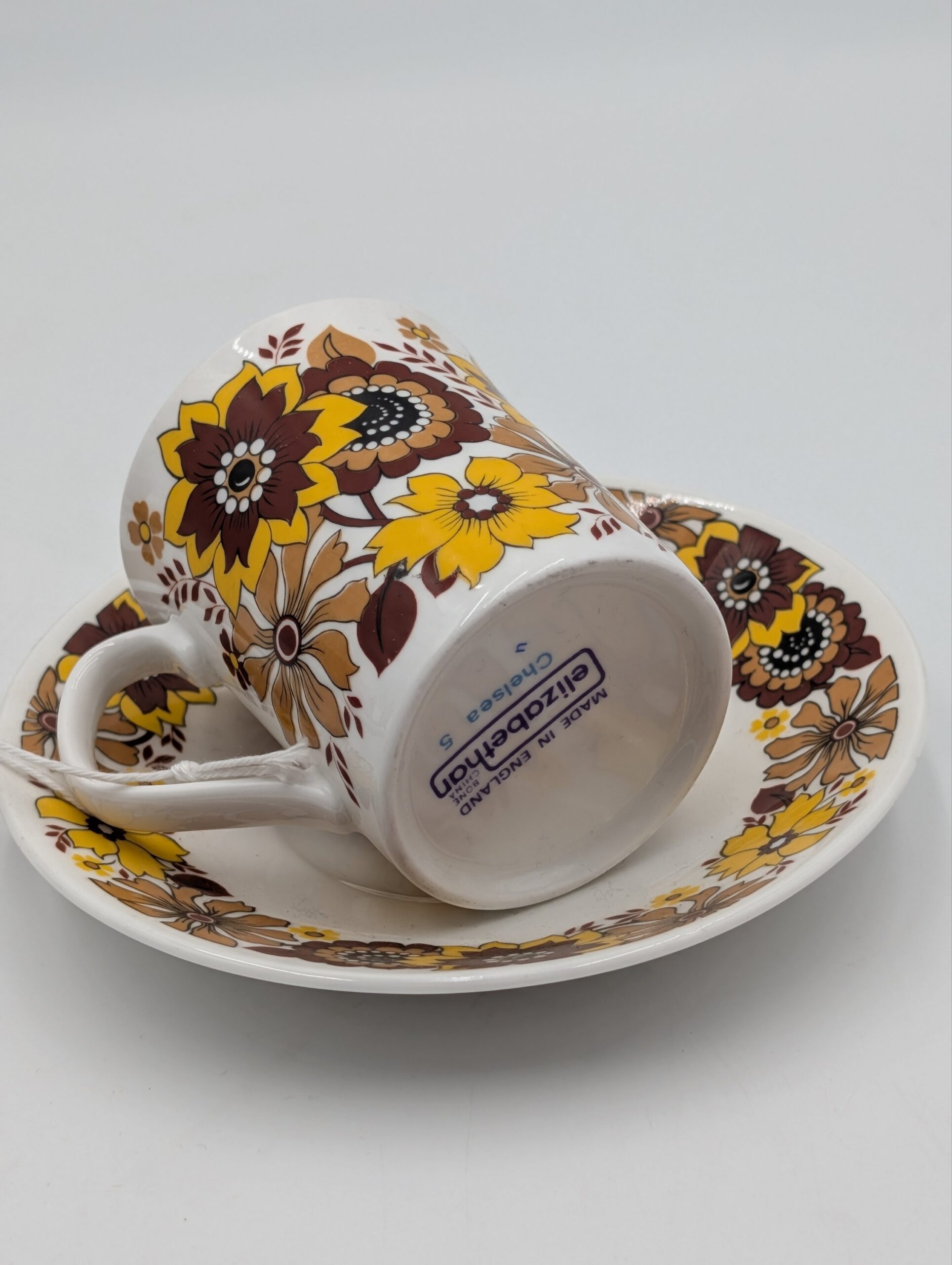 Vintage Elizabethan Bone China Tea Cup & Saucer – Chelsea Pattern – Retro Floral Tea Set (Colour Variations Available) - Image 5