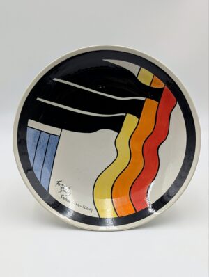 Lorna Bailey Art Deco Pedestal Fruit Bowl – Hand Painted Studio Pottery Centrepiece