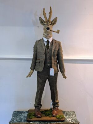 Anthropomorphic Taxidermy Roe Deer Gentleman – Dressed Roe Buck in Tweed Suit