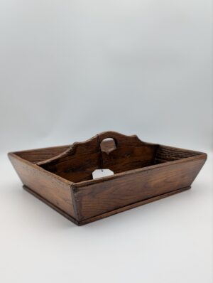 Primitive Oak Cutlery Tray / Tabletop Carry Tray