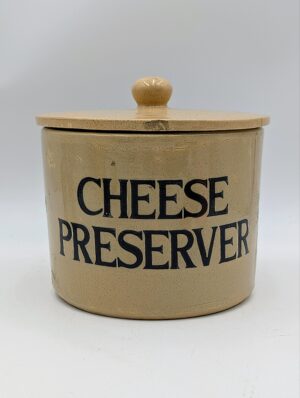 Vintage Stoneware Cheese Preserver Pot With Original Lid