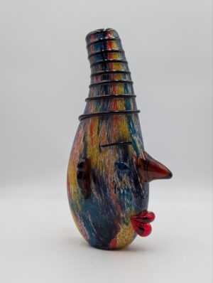 Murano Art Glass Picasso Face Vase – Multicoloured Venetian Studio Glass Sculptural Vase