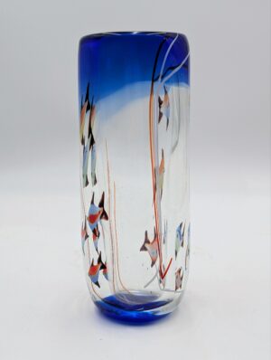 Large Murano Art Glass Aquarium Vase with Internal Fish Decoration