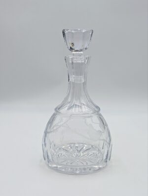 Cut Crystal Decanter With Etched Rose Decoration