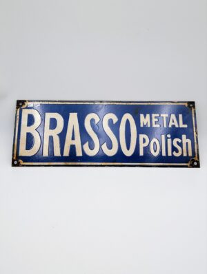Original Brasso Metal Polish Enamel Advertising Sign