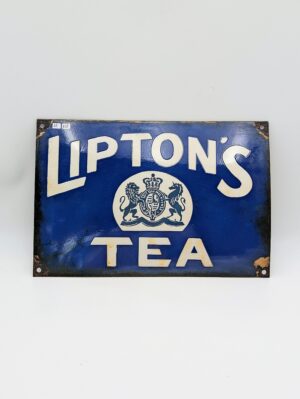 Original Lipton's Tea Enamel Advertising Sign