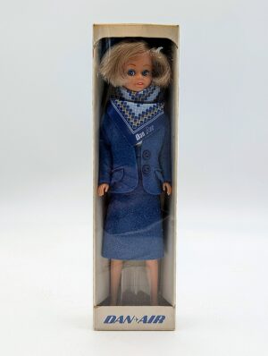 Vintage Miss Dan-Air Airline Stewardess Doll In Original Box