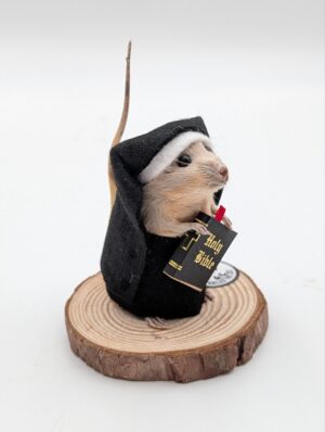 Taxidermy Nun Mouse with Holy Bible