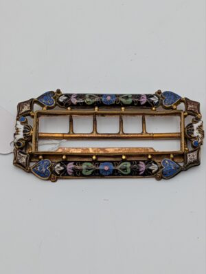 Antique Cloisonné Enamel Belt Buckle