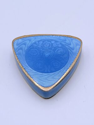 Charles Horner Sterling Silver Blue Guilloché Enamel Box