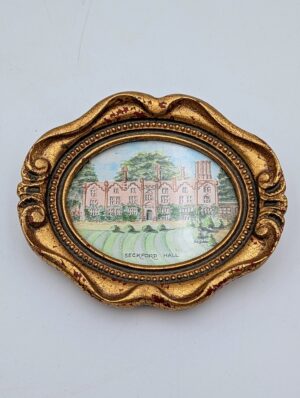 Miniature Antique Watercolour of Seckford Hall in Gilt Frame