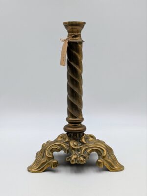 Antique Brass Barley Twist Candlestick