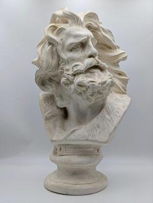 Large Vintage Plaster Bust of Poseidon / Neptune