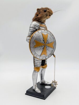 Sir Nuttingham – Taxidermy Squirrel Medieval Knight in Full Armour with Shield & Morning Star