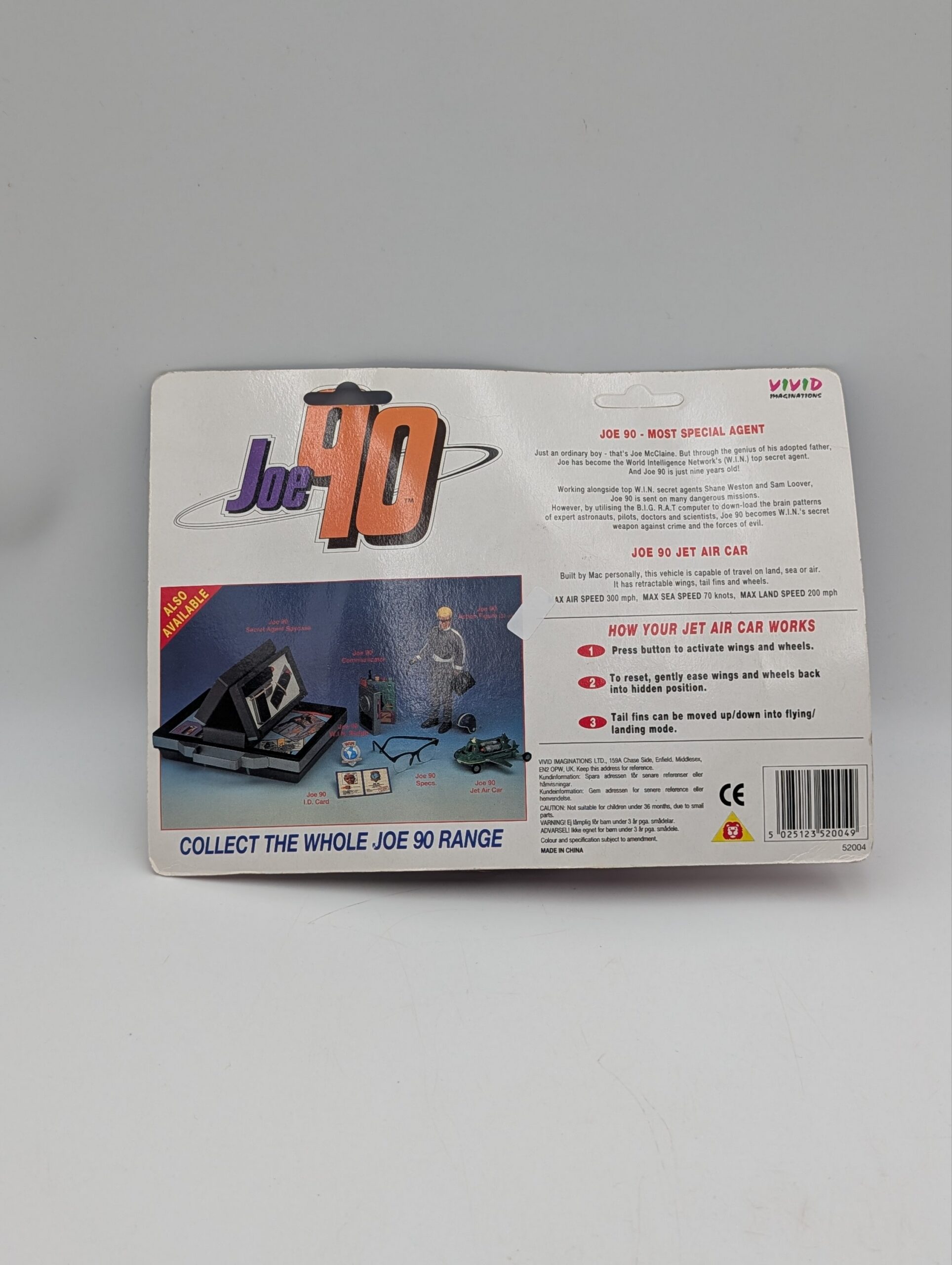 Vintage 1994 Joe 90 Jet Air Car – Vivid Imaginations – Carded - Image 4