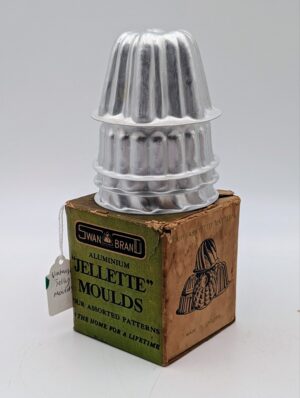1930s Swan Brand Aluminium “Jellette” Jelly Moulds – Boxed Set of Four