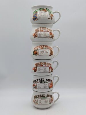 Vintage Crown Dynasty Recipe Soup Mugs – Choice of Design – Sold Individually