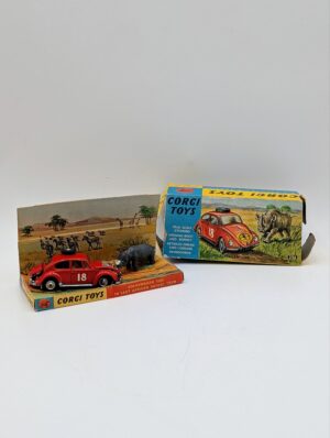 Vintage Corgi Toys 256 Volkswagen 1200 East African Safari Rally – Boxed with Rhinoceros
