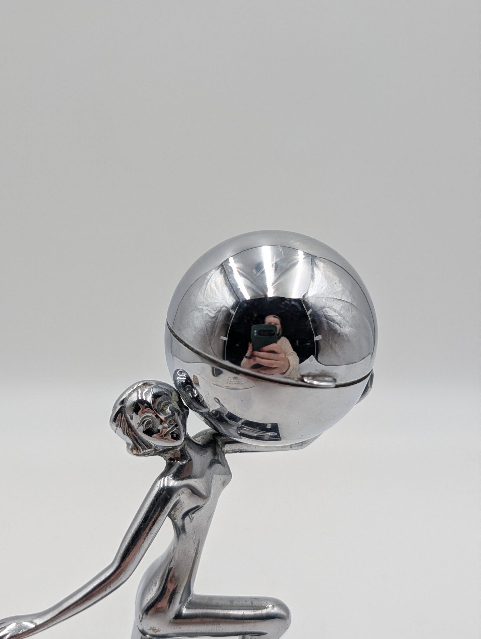 Art Deco Josef Lorenzl Chrome Nude Lady Table Lighter – Working - Image 5