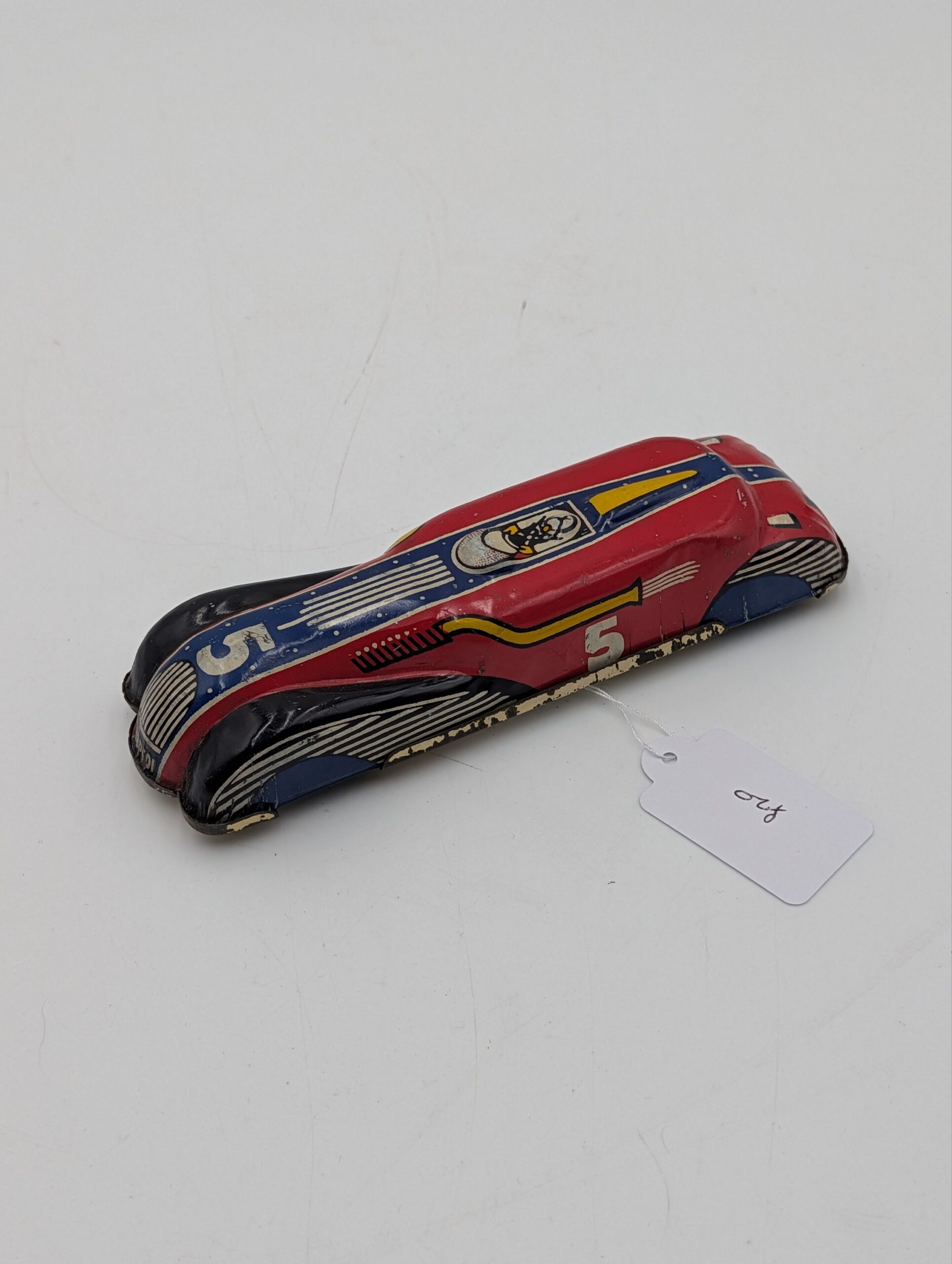 Vintage Mettoy No. 5 Tinplate Streamlined Racing Car - Image 3