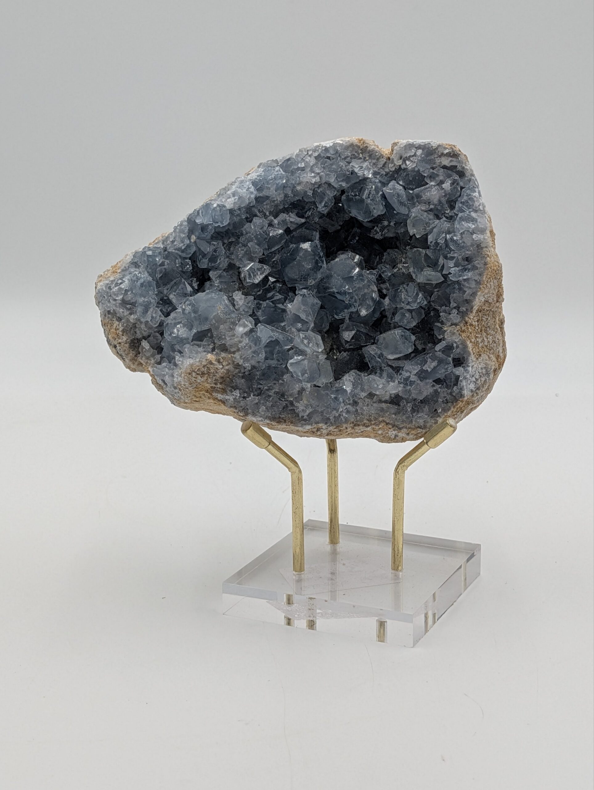 Large Celestite Crystal Geode on Display Stand – 1.427kg - Image 2