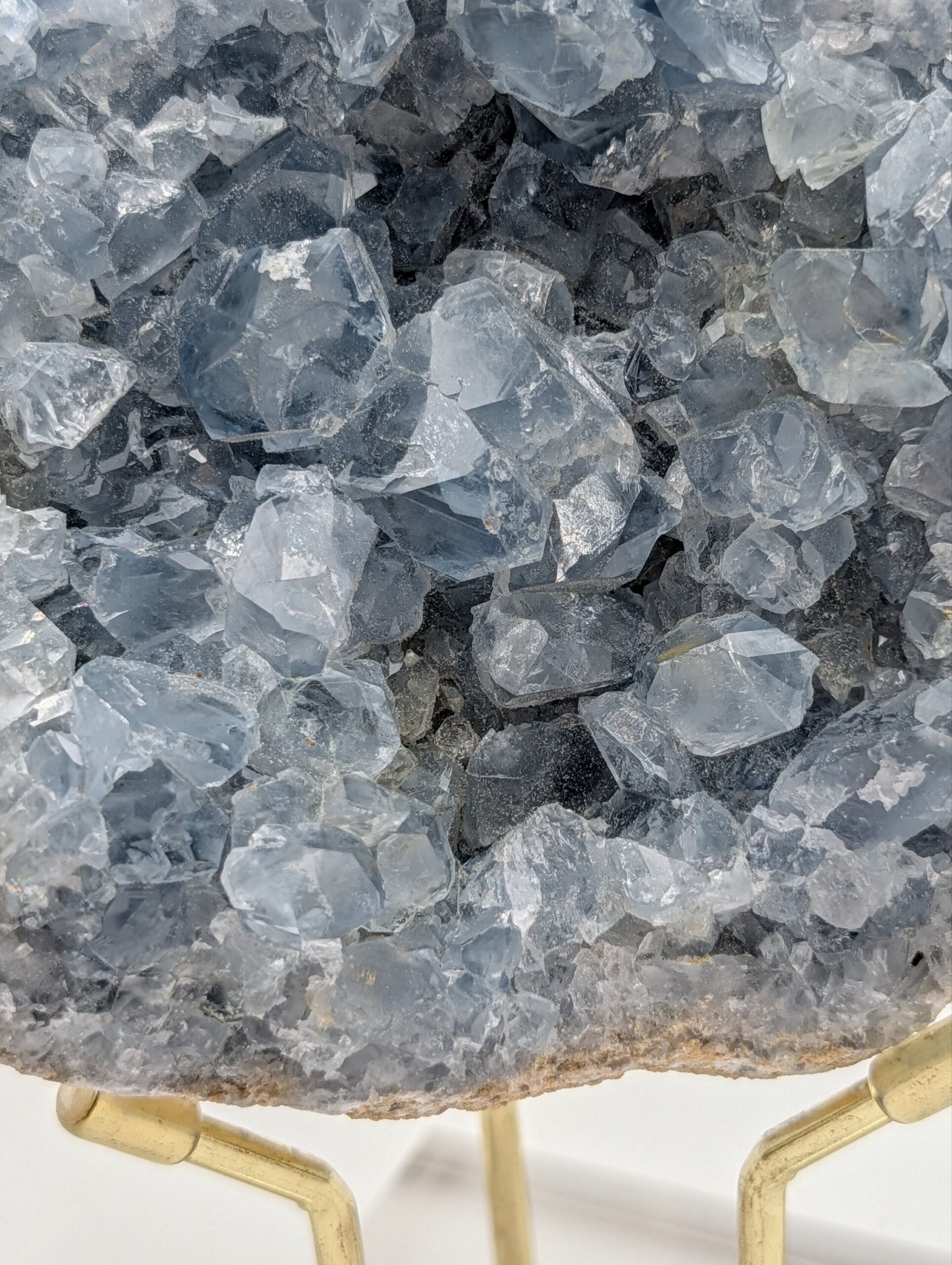Large Celestite Crystal Geode on Display Stand – 1.427kg - Image 4