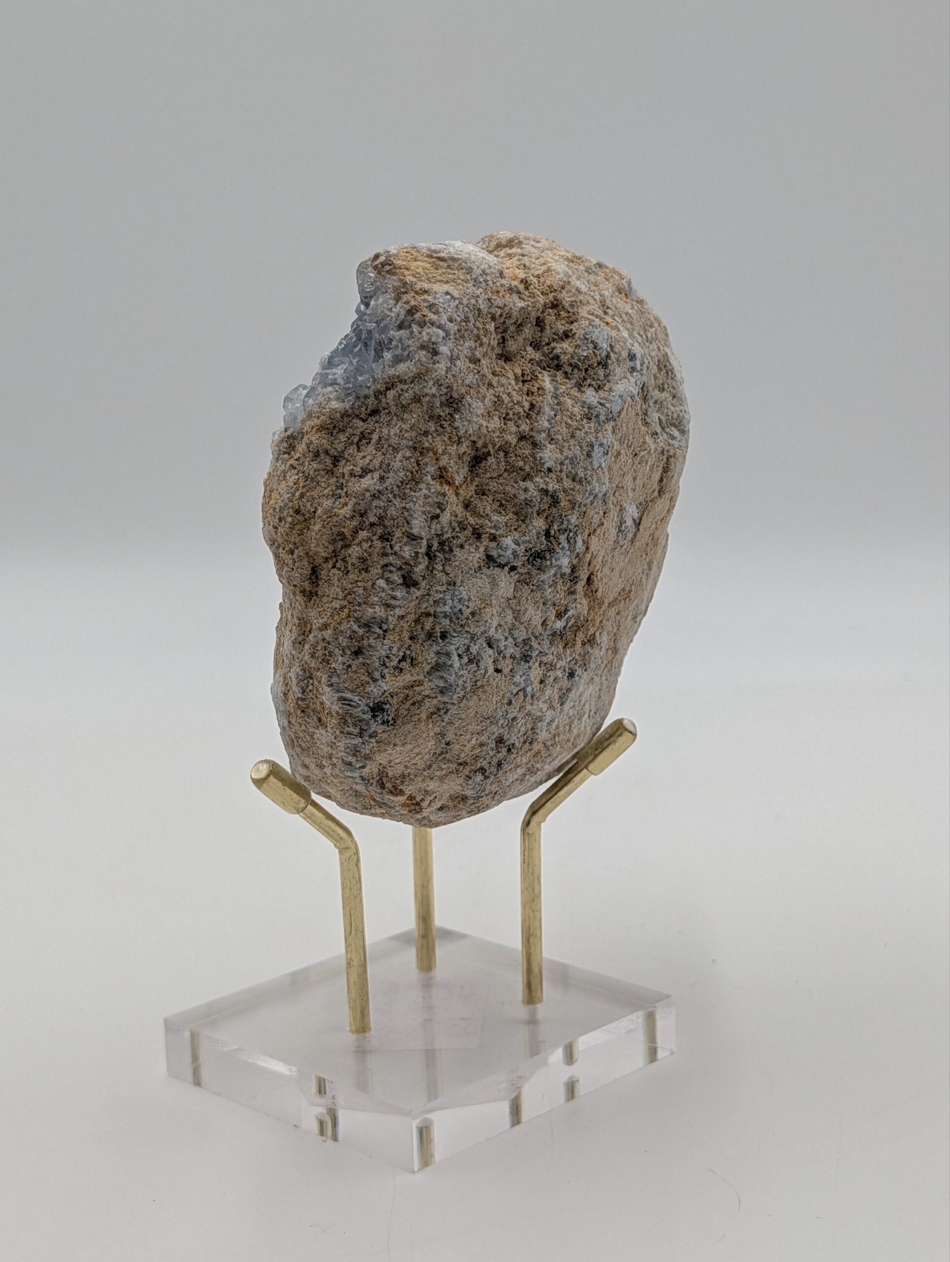 Large Celestite Crystal Geode on Display Stand – 1.427kg - Image 3