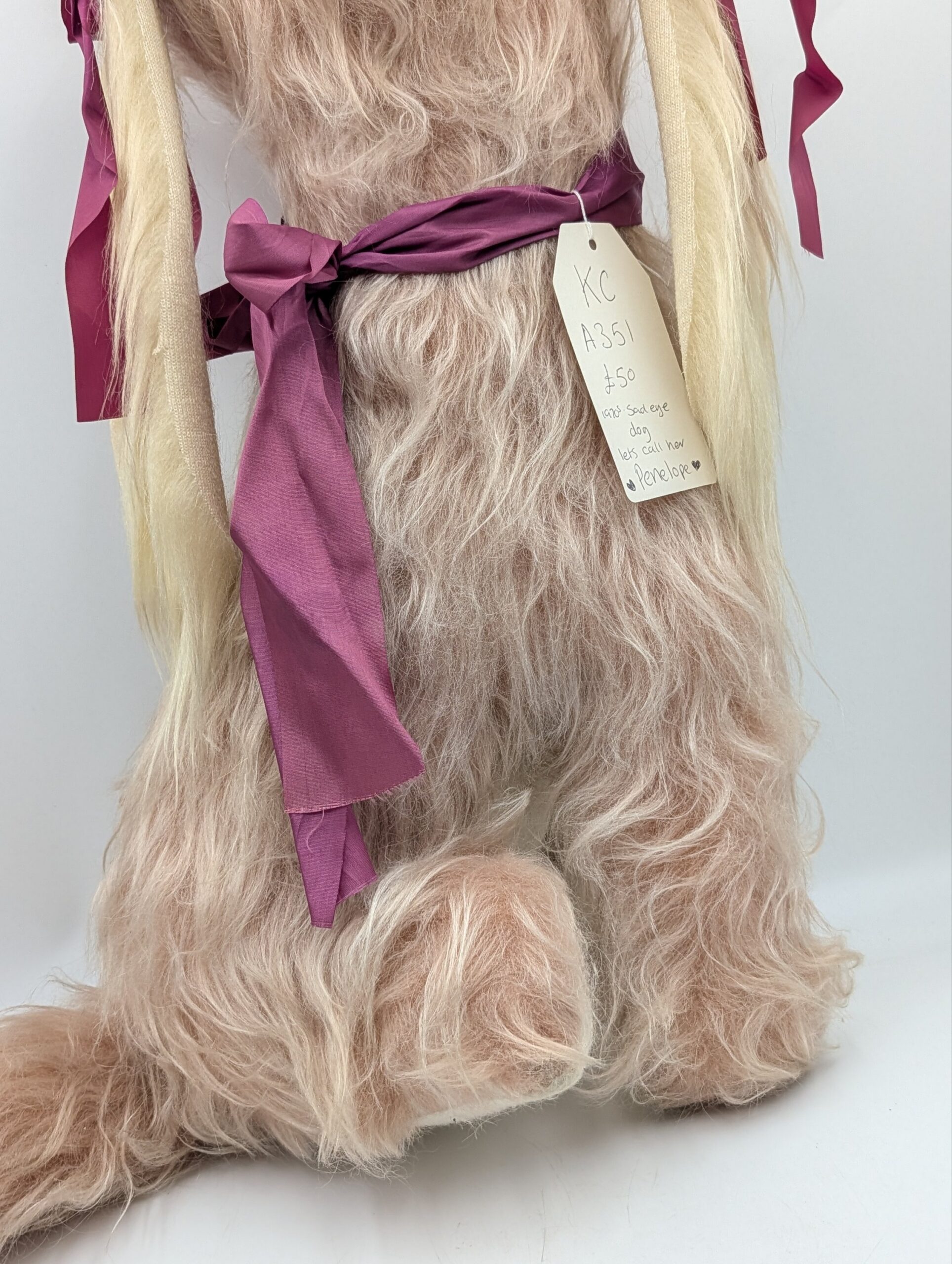 Large Vintage 1970s Sad Eye Dog Plush Toy - Image 3