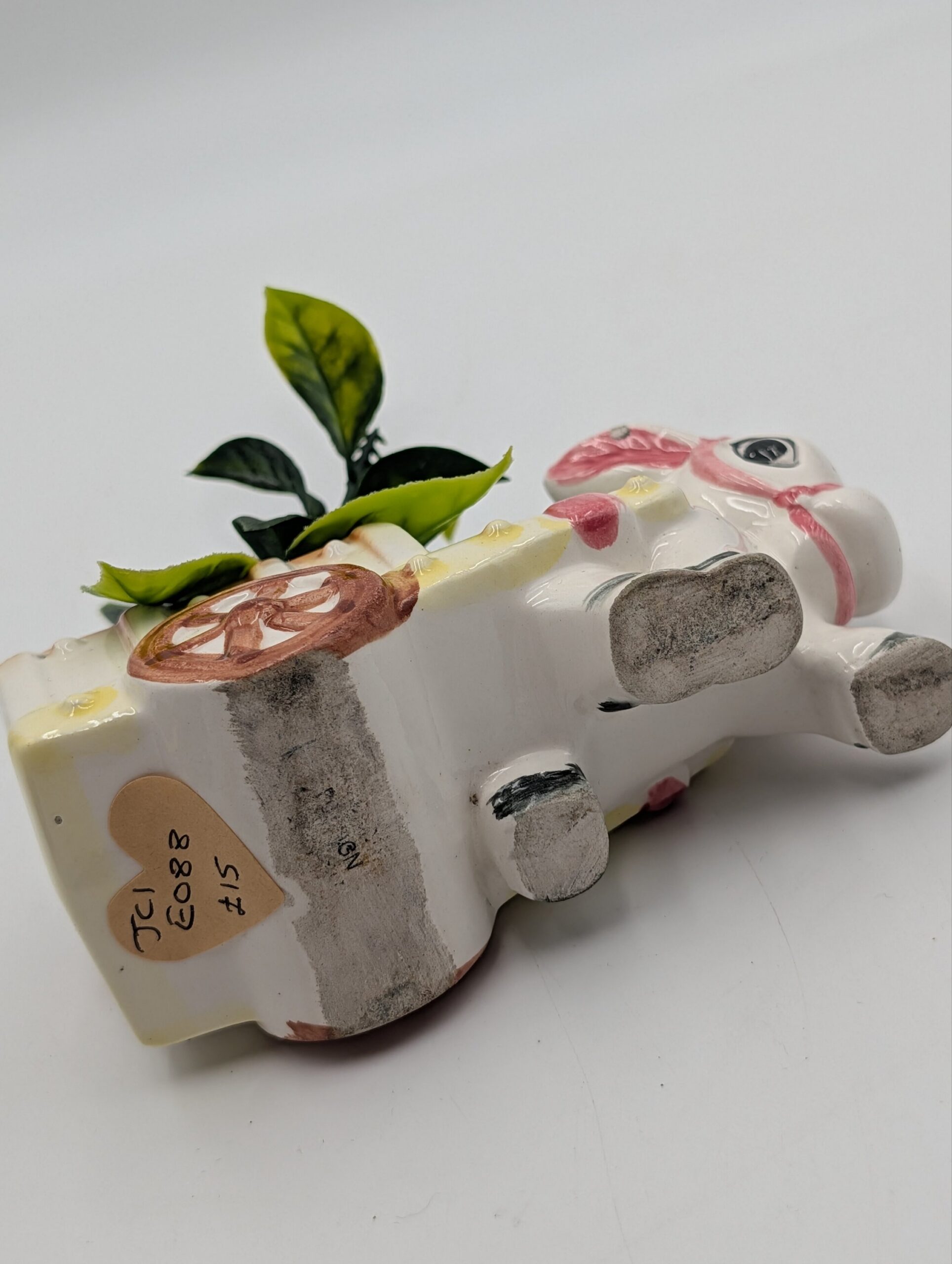Vintage Kitsch Ceramic Donkey & Cart Planter - Image 2