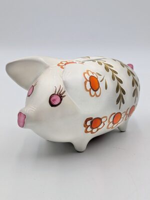 Vintage Arthur Wood Kitsch Floral Piggy Bank – England