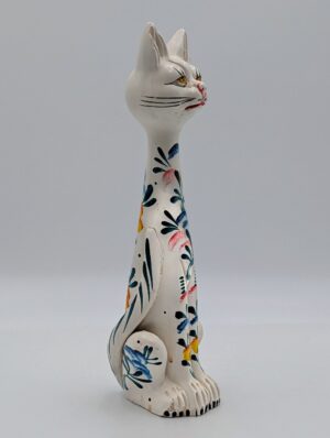Vintage Kitsch Hand-Painted Long Neck Cat Ornament