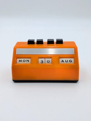 Vintage 1970s Orange Perpetual Desk Calendar