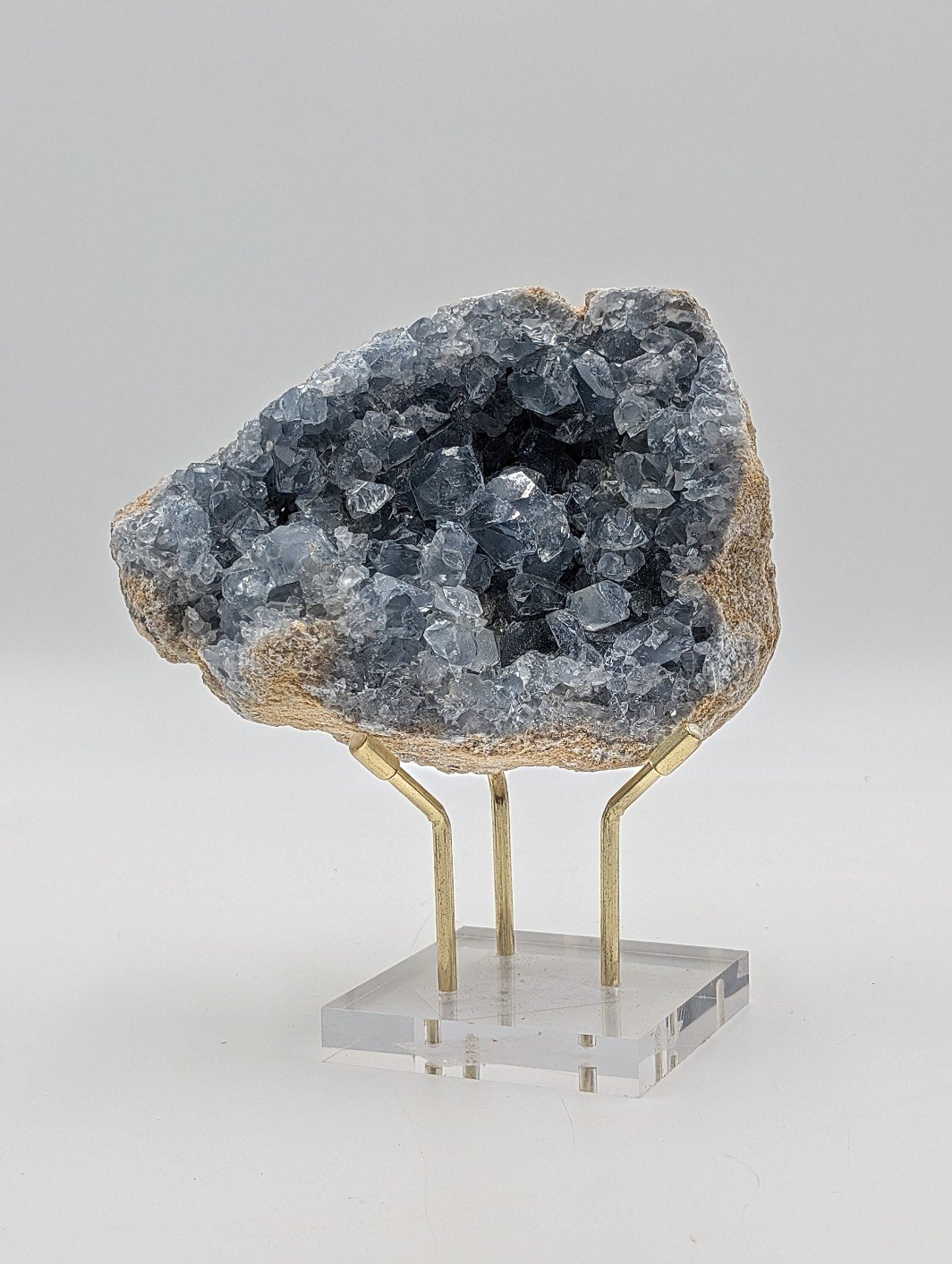 Large Celestite Crystal Geode on Display Stand – 1.427kg