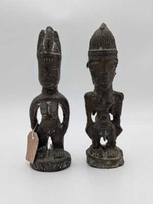 Pair of Early 20th Century Yoruba Ibeji Twin Bronze Figures – Nigeria